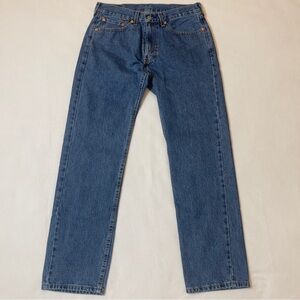 Levi's 505 Men's 32x32 Regular Fit Straight Leg Classic Blue Jeans 100% Cotton